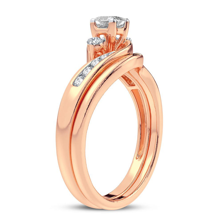 Romantic 10k Rose Gold Lab Diamond Bridal Ring (0.35CT)