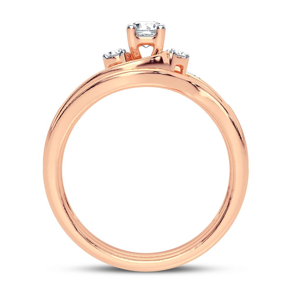 Romantic 10k Rose Gold Lab Diamond Bridal Ring (0.35CT)
