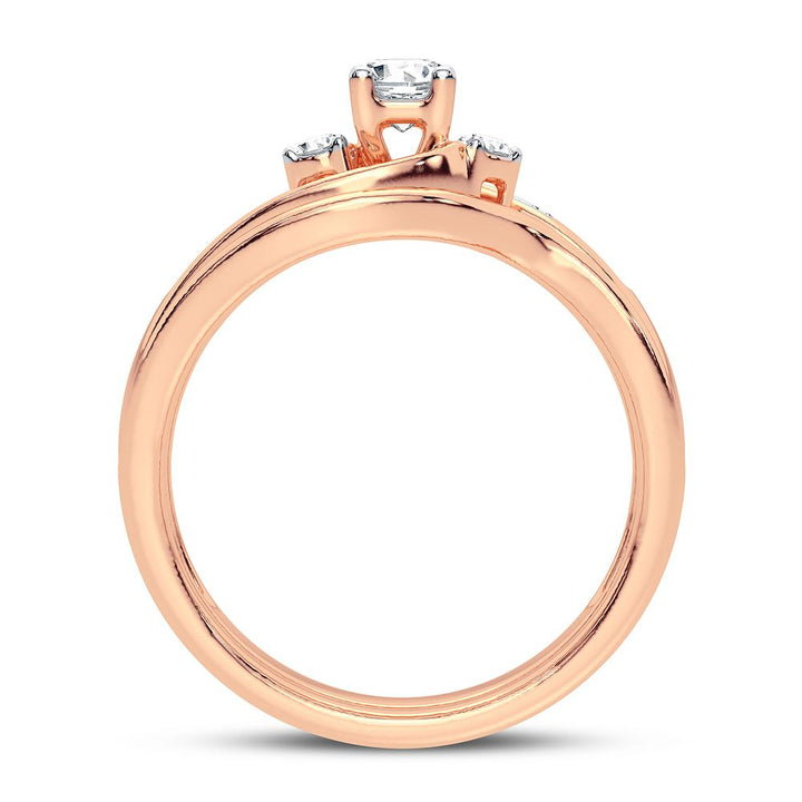 Romantic 10k Rose Gold Lab Diamond Bridal Ring (0.35CT)