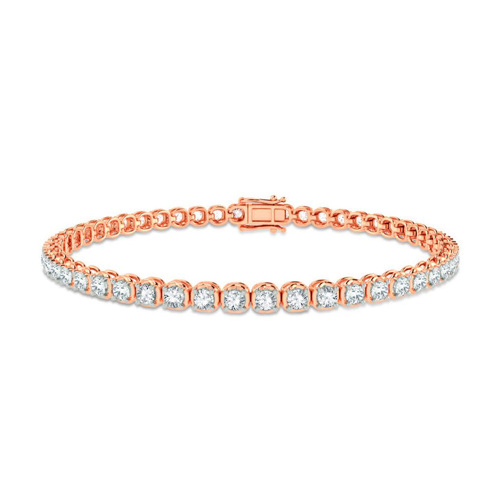 Romantic Rose Gold Lab Diamond Bracelet: 2ct Elegance