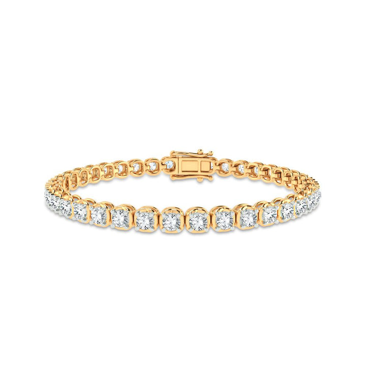 Luminous 14k Yellow Gold 4ct Lab Diamond Womens Tennis Bracelet