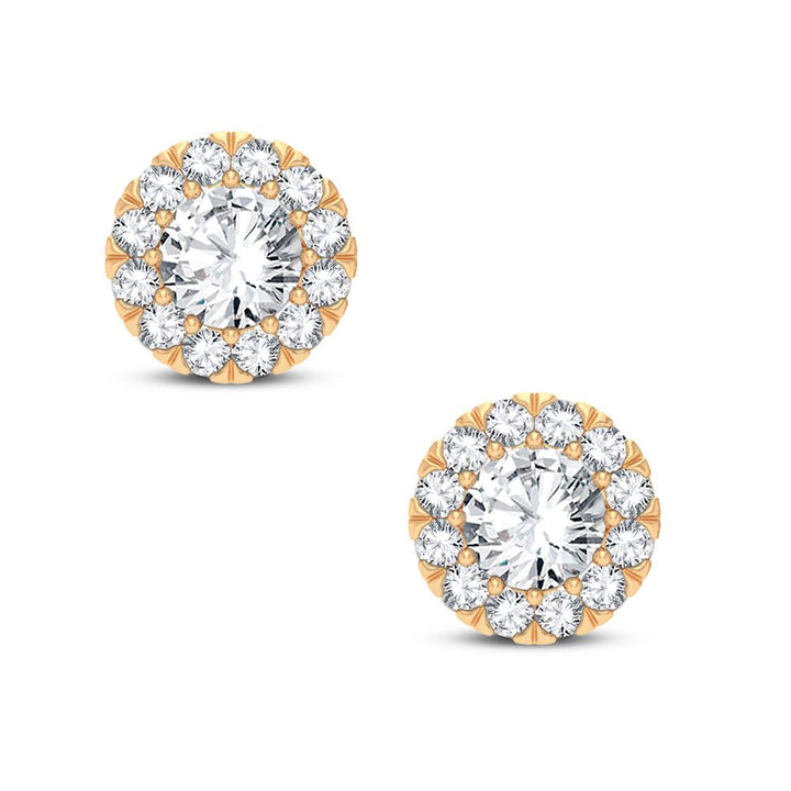 14k Yellow Gold Lab Diamond Stud Earrings - Chic Sparkle