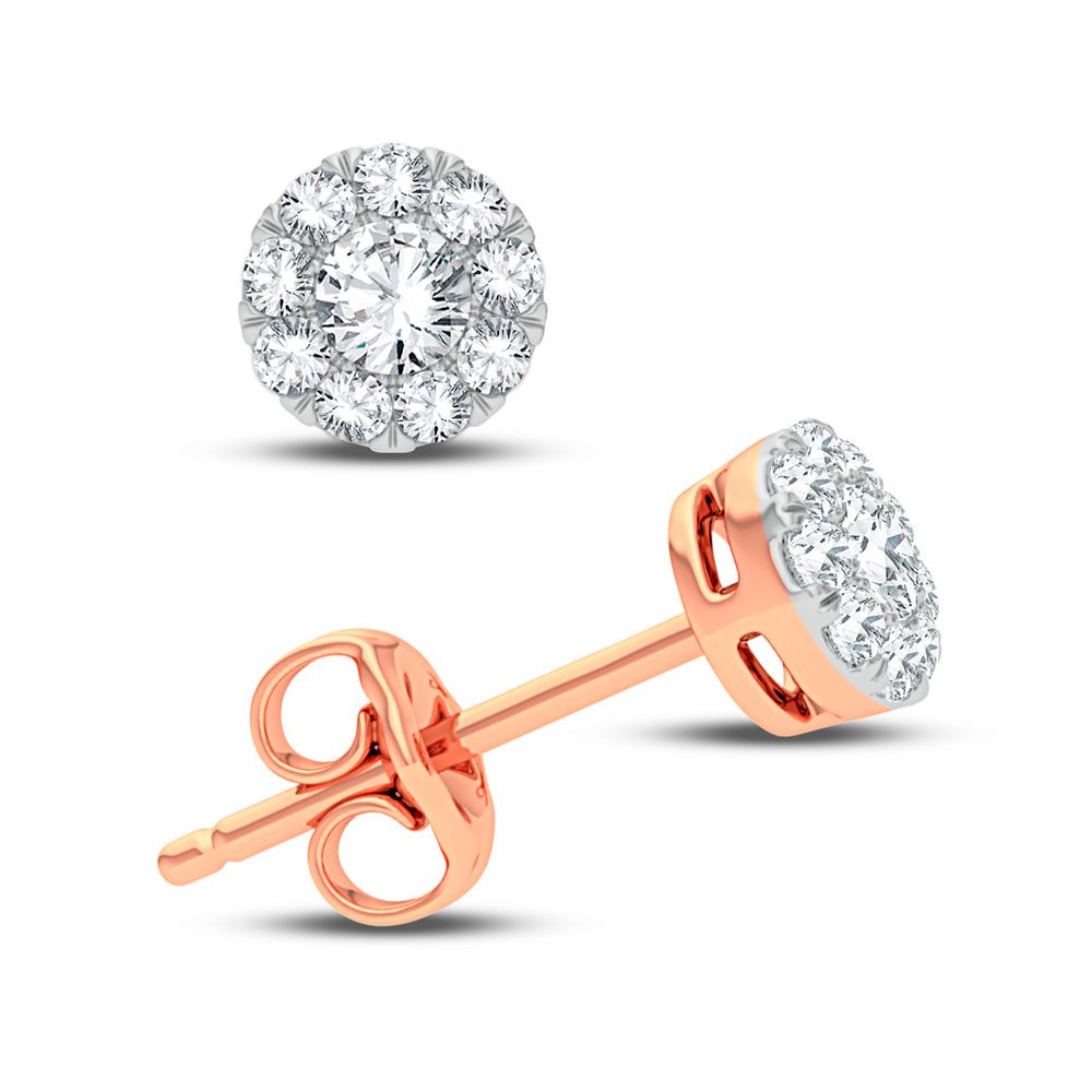 14K Rose Gold 0.50ct Diamond Earrings