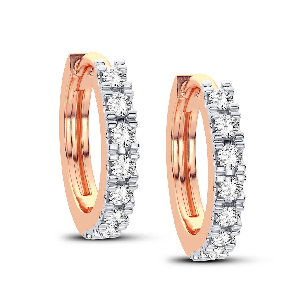 14K Rose Gold 0.25CT Diamond Earrings