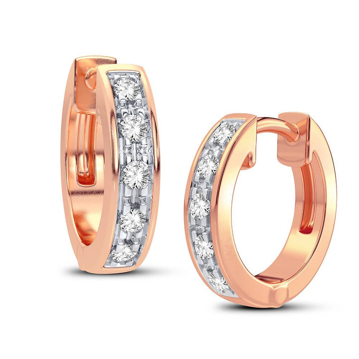 10k Rose Gold Lab Diamond Hoop Earrings for Women