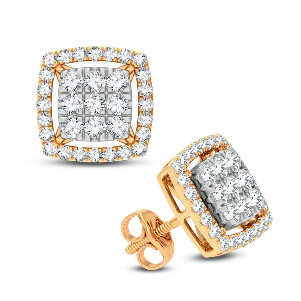 Sparkling 14k Yellow Gold 1.00CT Lab Diamond Womens Earrings