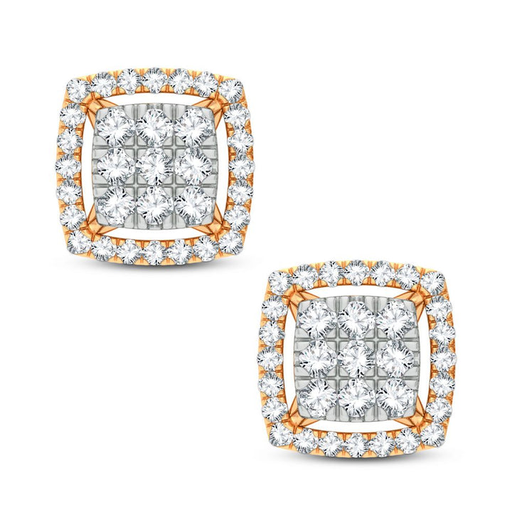 Sparkling 14k Yellow Gold 1.00CT Lab Diamond Womens Earrings