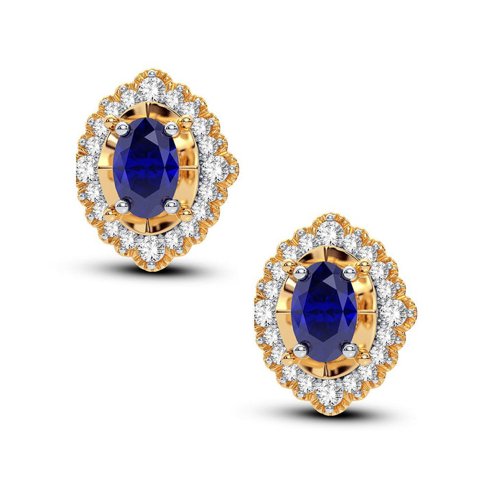 14K Yellow Gold 0.20CT Lab Diamond Stud Earrings for Women