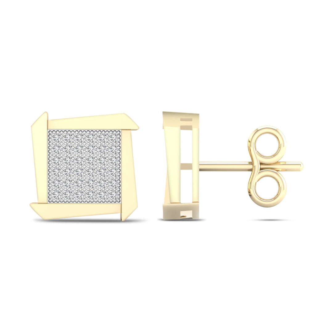 10k Yellow Gold Lab Diamond Stud Earrings for Women