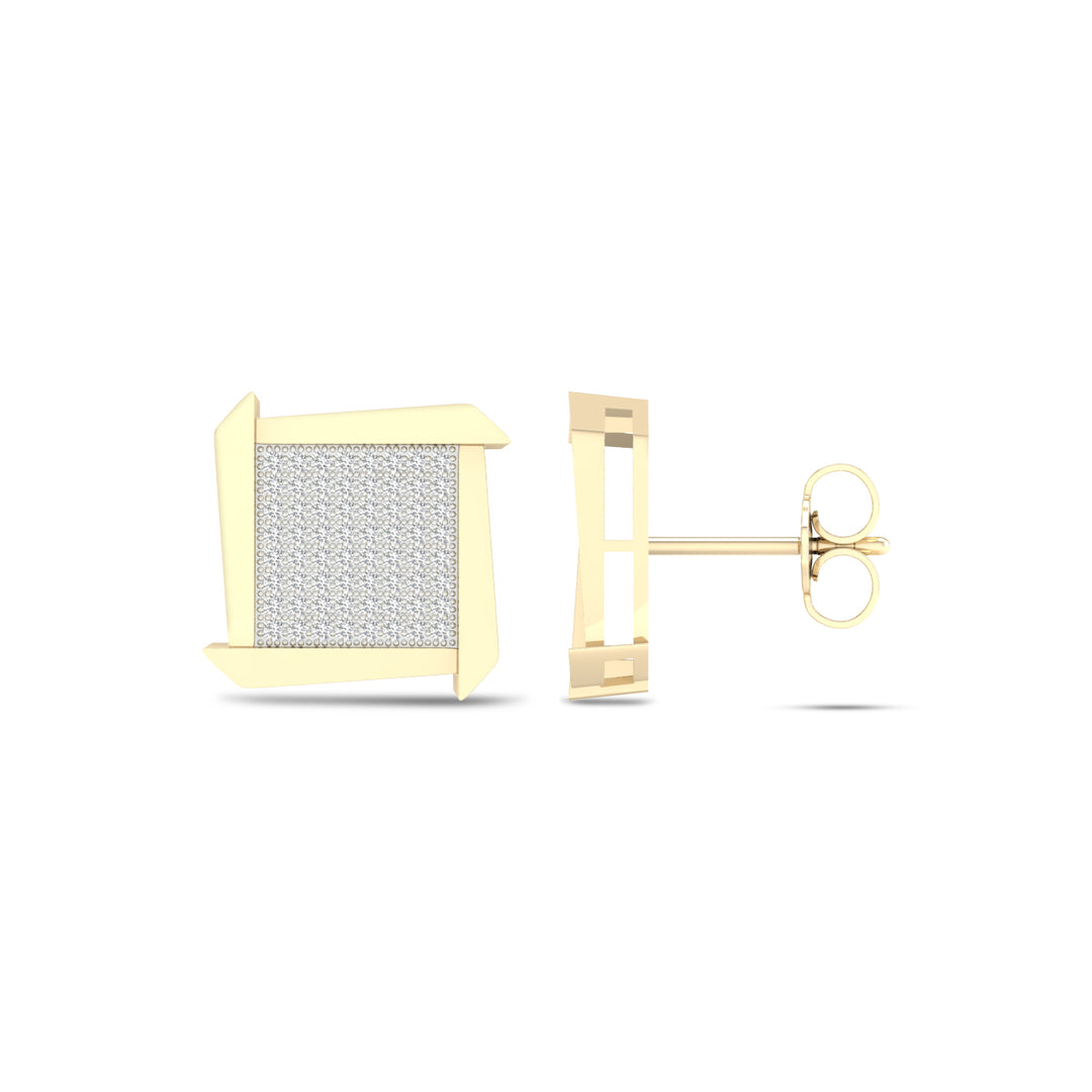 10k Yellow Gold Lab Diamond Stud Earrings for Women