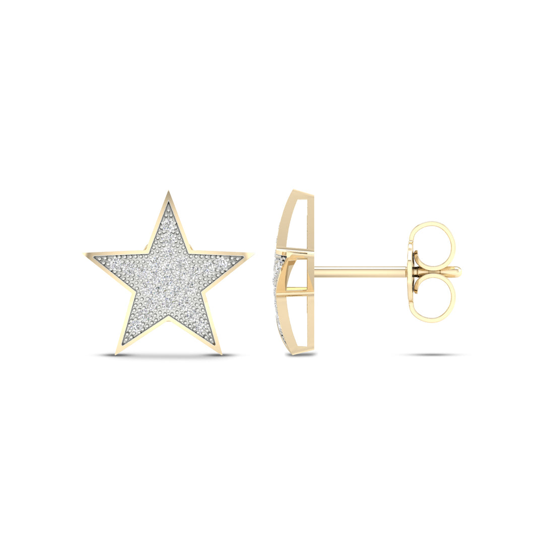 10k Yellow Gold Lab Diamond Stud Earrings for Women