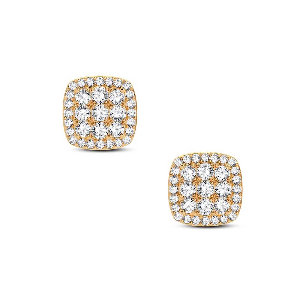 10k Yellow Gold 0.55CT Lab Diamond Stud Earrings for Women