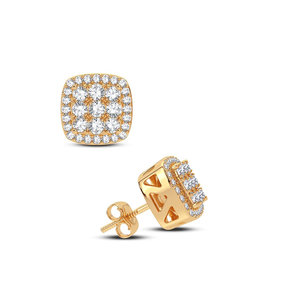 10k Yellow Gold 0.55CT Lab Diamond Stud Earrings for Women