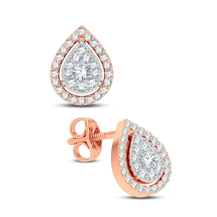 Romantic Rose Gold Lab Diamond Stud Earrings - 0.50CT Sparkle