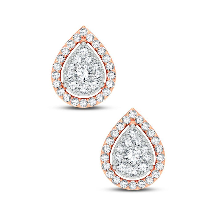 Romantic Rose Gold Lab Diamond Stud Earrings - 0.50CT Sparkle