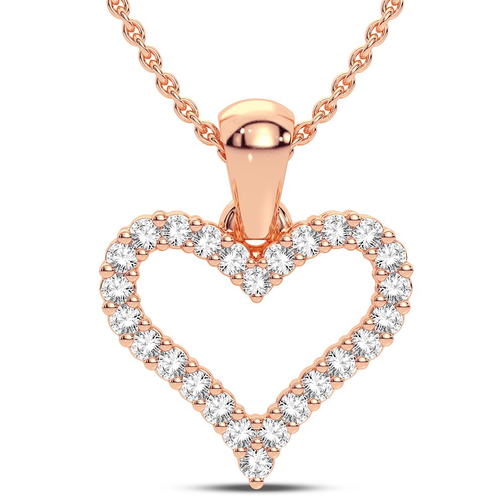 Delicate 10k Rose Gold 0.16CT Lab Diamond Pendant