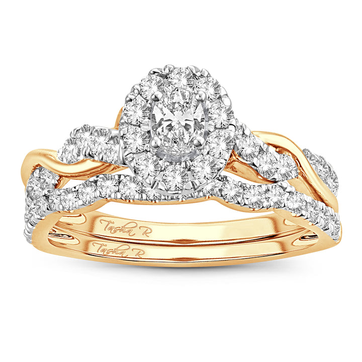 14k Yellow Gold 1CT Lab Diamond Fancy Cut Bridal Ring