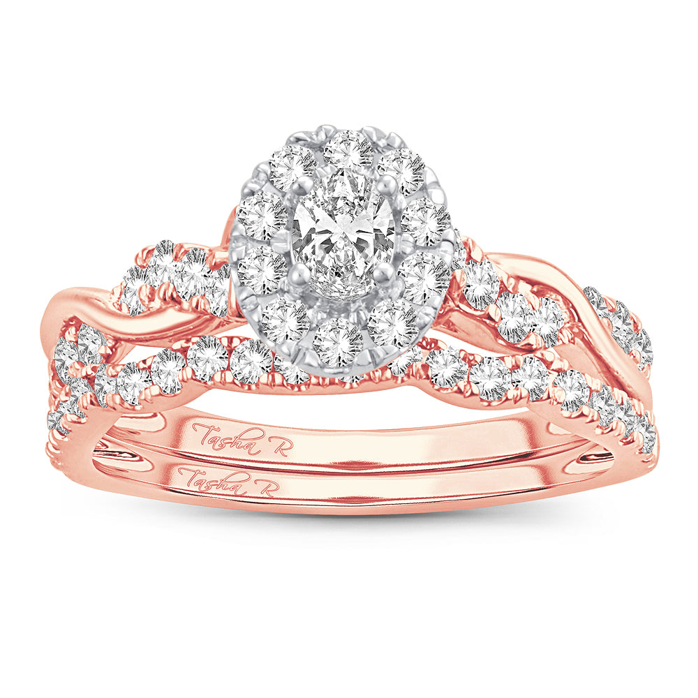 14k Rose Gold 1CT Lab Diamond Fancy Cut Engagement Ring