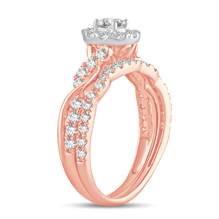 14k Rose Gold 1CT Lab Diamond Fancy Cut Engagement Ring