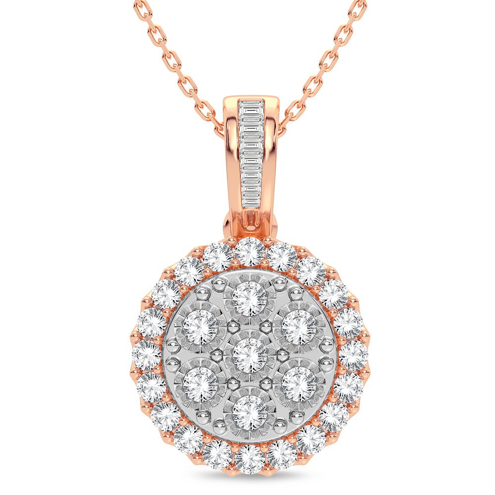 14K Rose Gold 1.00CT Diamond Pendant