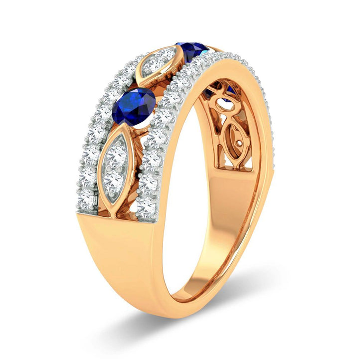 Delicate 14K Yellow Gold 0.50ct Lab Diamond Womens Band