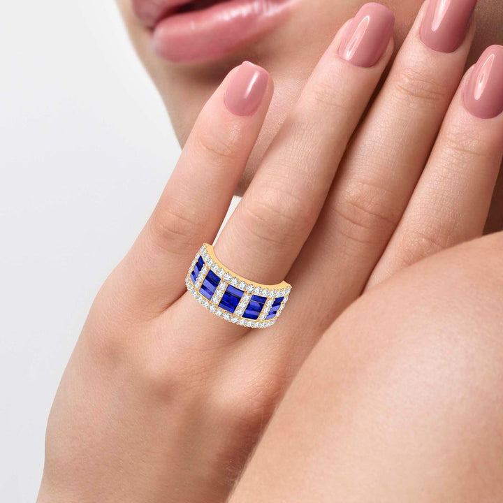 14K Yellow Gold Lab Diamond Womens Eternity Band Ring