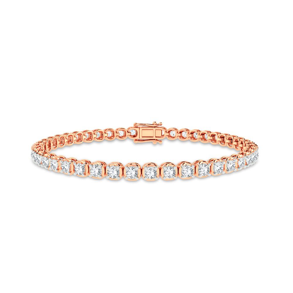Romantic Rose Gold Lab Diamond Tennis Bracelet