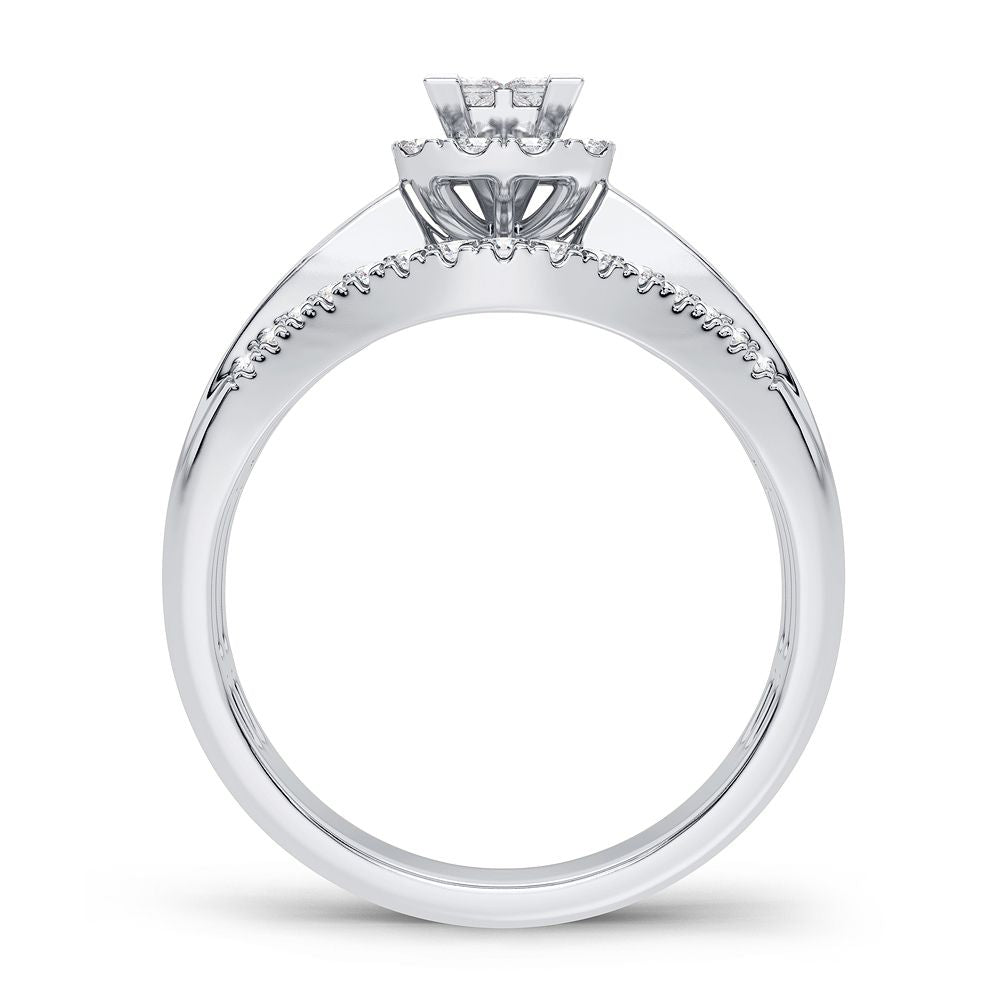 10k White Gold 0.50CT Lab Diamond Engagement Ring