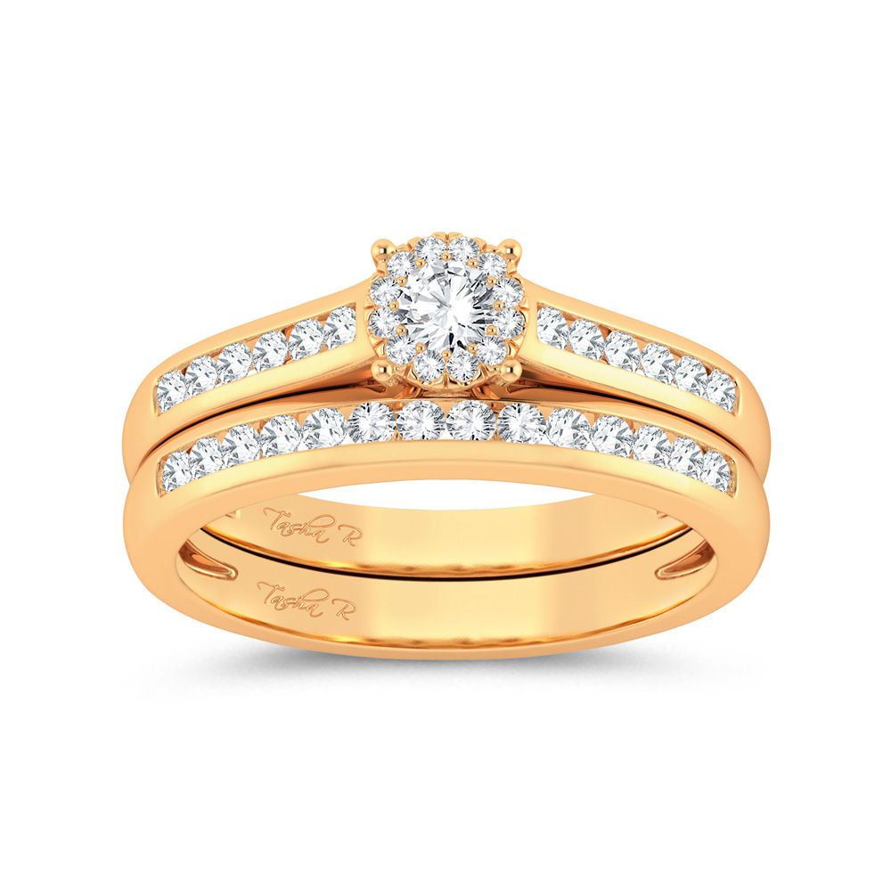 10k Yellow Gold 0.53ct Lab Diamond Bridal Ring for Her