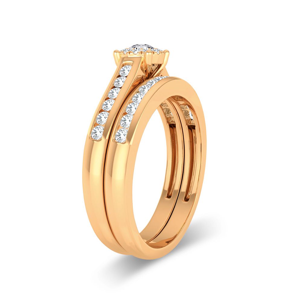 10k Yellow Gold 0.53ct Lab Diamond Bridal Ring for Her