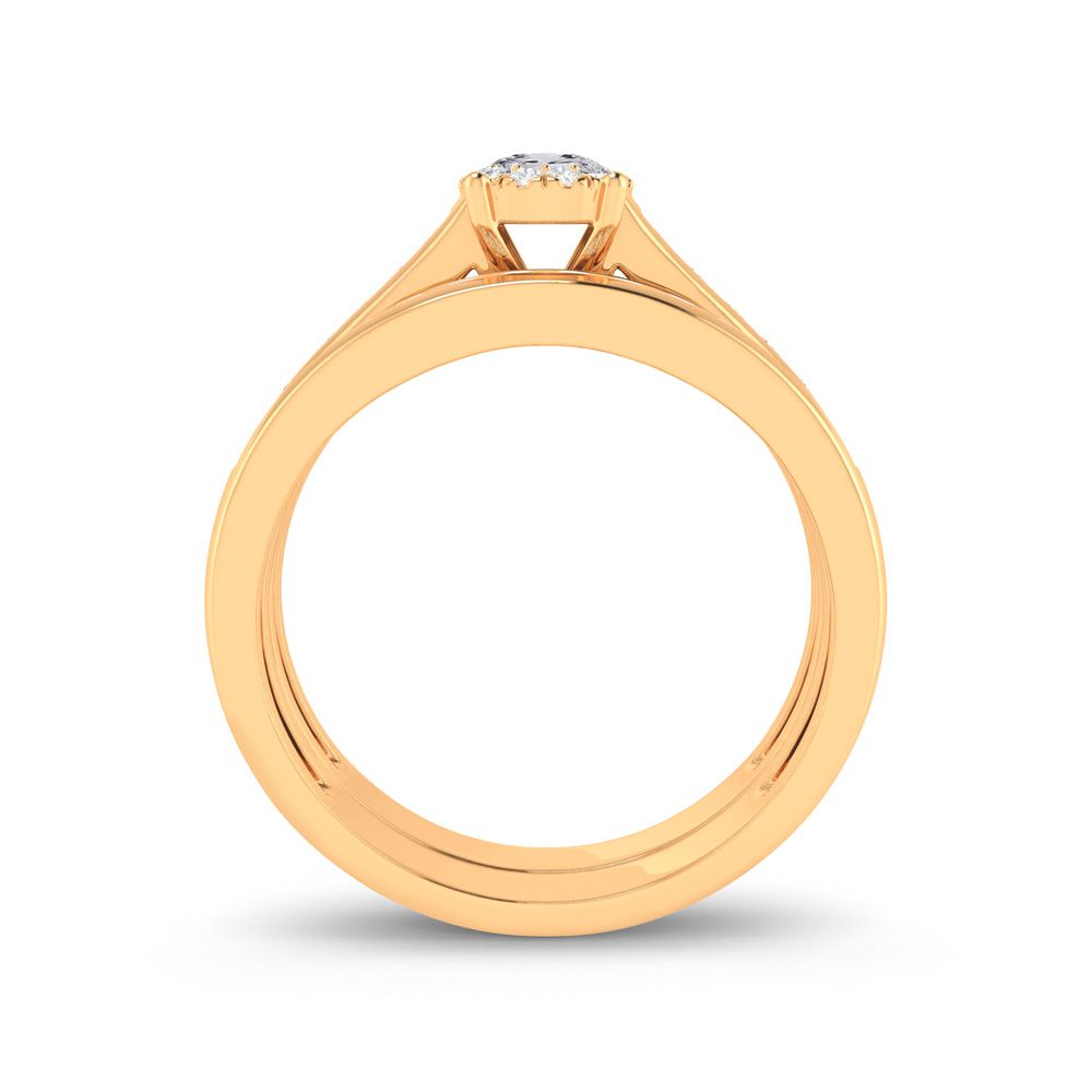 10k Yellow Gold 0.53ct Lab Diamond Bridal Ring for Her