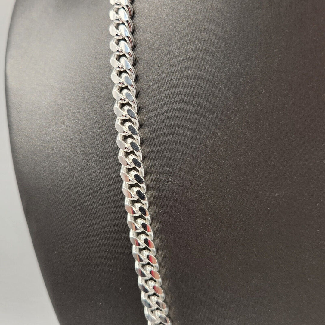 Elegant 925 sterling silver Miami Cuban Chain Necklace 22" B