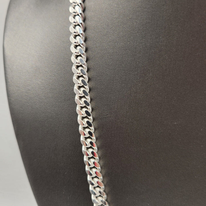 Elegant 925 sterling silver Miami Cuban Chain Necklace 22" B