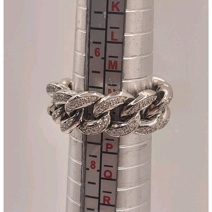 10k White Gold Diamond Icing Flexible Ring