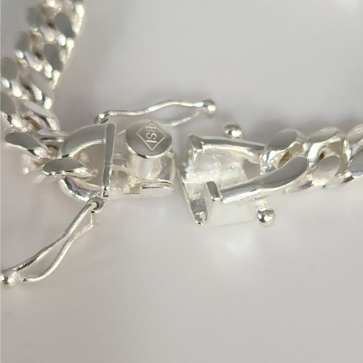 925 Sterling Silver 8" Solid Miami Cuban Link Bracelet Heavy Ball Design With Box Clasp