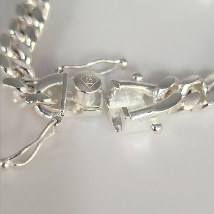 925 Sterling Silver 8" Solid Miami Cuban Link Bracelet Heavy Ball Design With Box Clasp