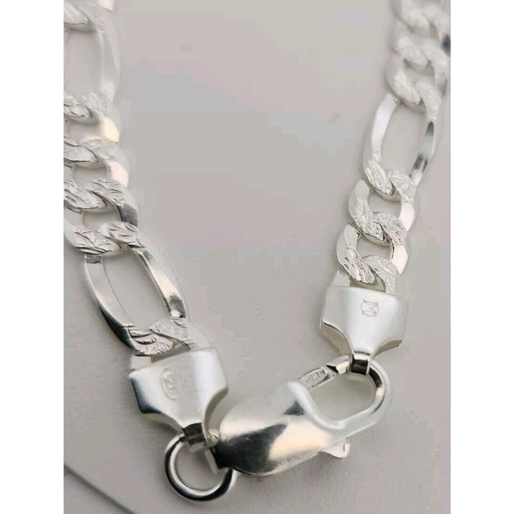 925 sterling silver figaro chain necklace 24" A+