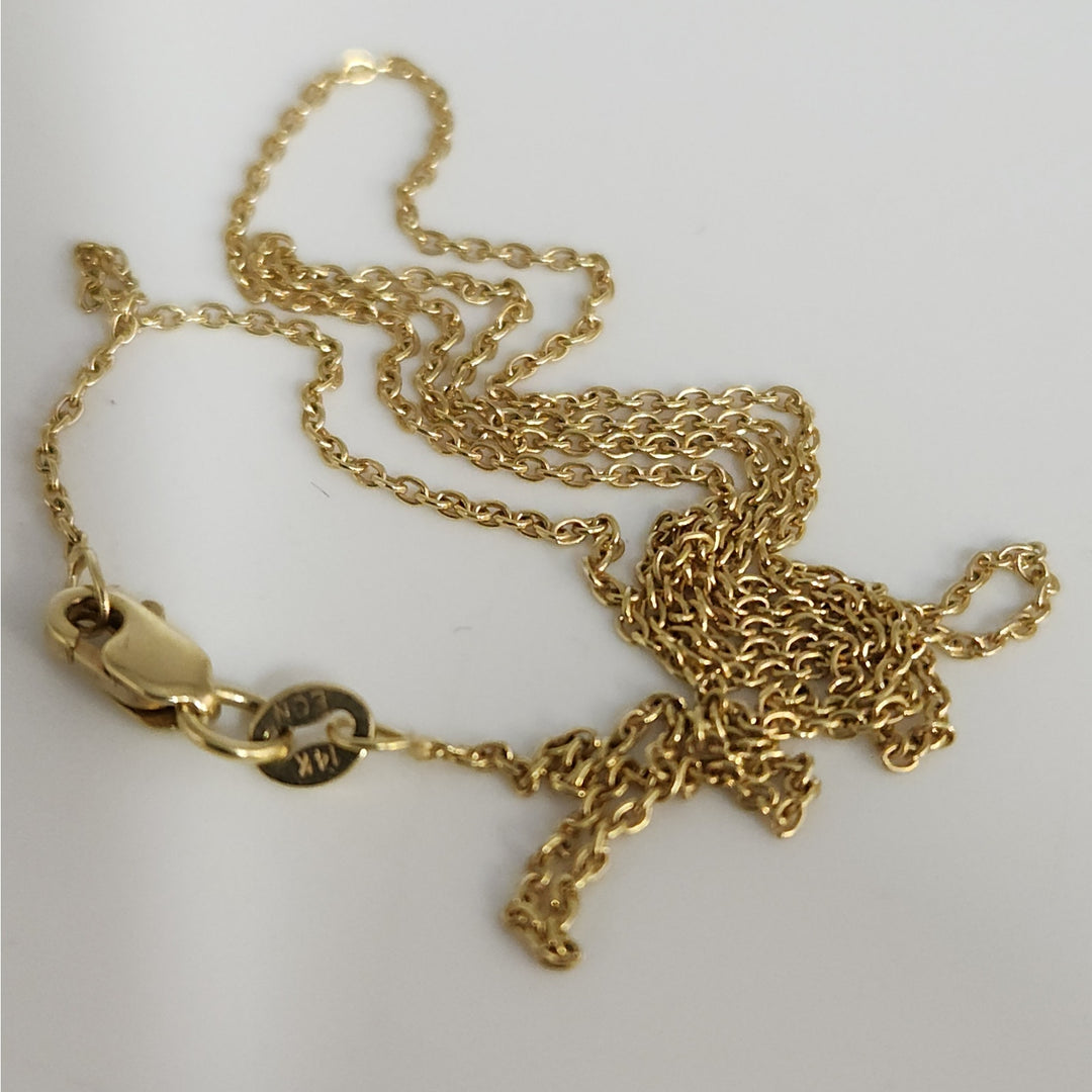 14k Yellow Gold Cable Link Chain Necklace 18" Classic everyday chain
