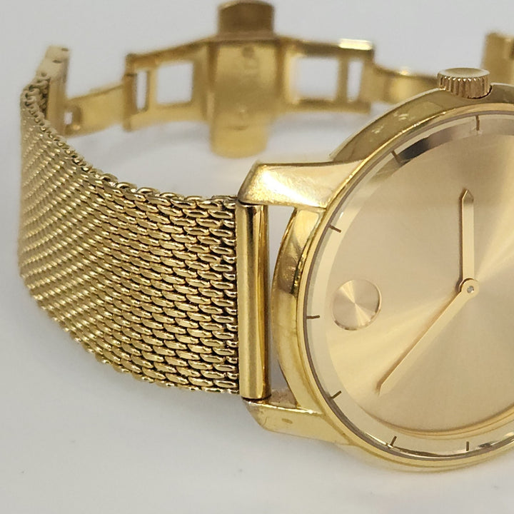 Movado Bold Gold Mesh Stainless Steel Band 44MM Watch