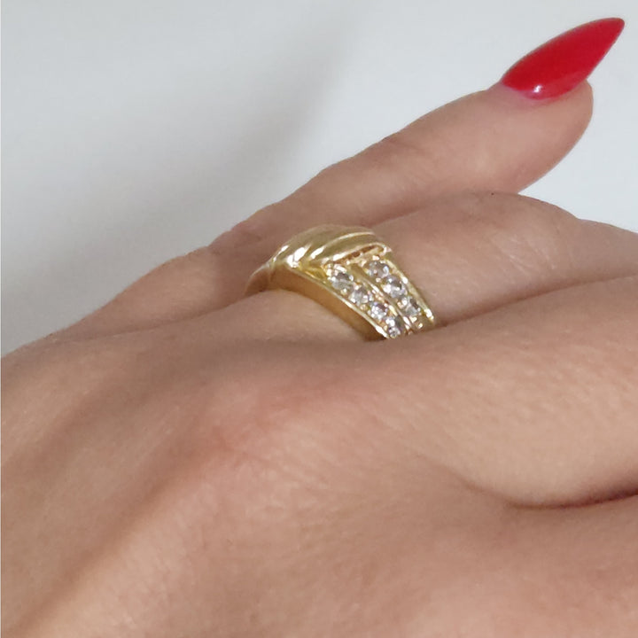 14k Yellow Gold Diamond Ring 0.5 CTW Cluster Knot Design