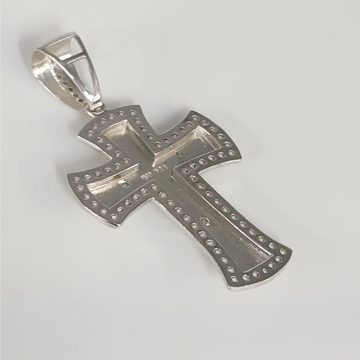 925 Sterling Silver  CZ Crucifix Cross Pendant