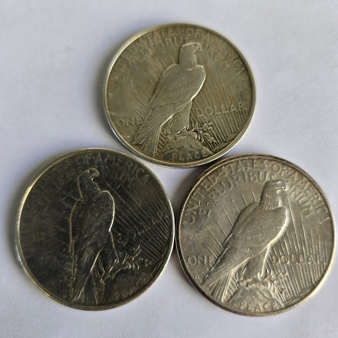 1922 Silver Peace Dollar Lot of 3 Coins Free Shipping!