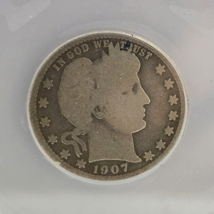 1907-O Barber Silver Quarter Good 4 ANACS