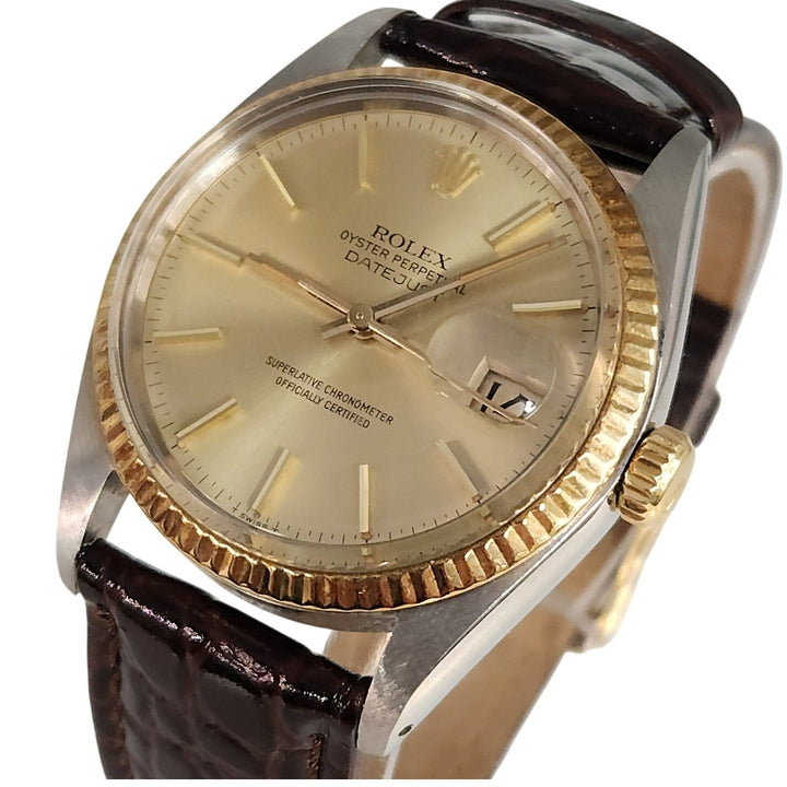 Rolex Datejust Ref.16013 Two-Tone 18 k Yellow Gold & SS Champagne Dial Automatic