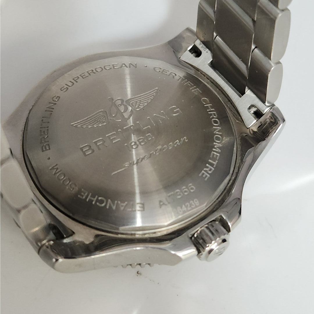 Breitling Superocean Orange Dial Stainless Steel Diver Automatic Chronometer