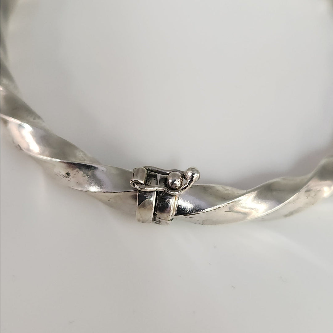Vintage Sterling Silver Twisted Rope Bangle Bracelet 10g