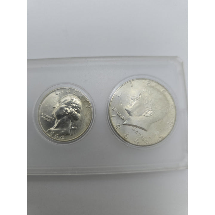 1964 Birth Year Set, Lot Of 5 coins, 90% Silver half dollar, quarter & dime #2