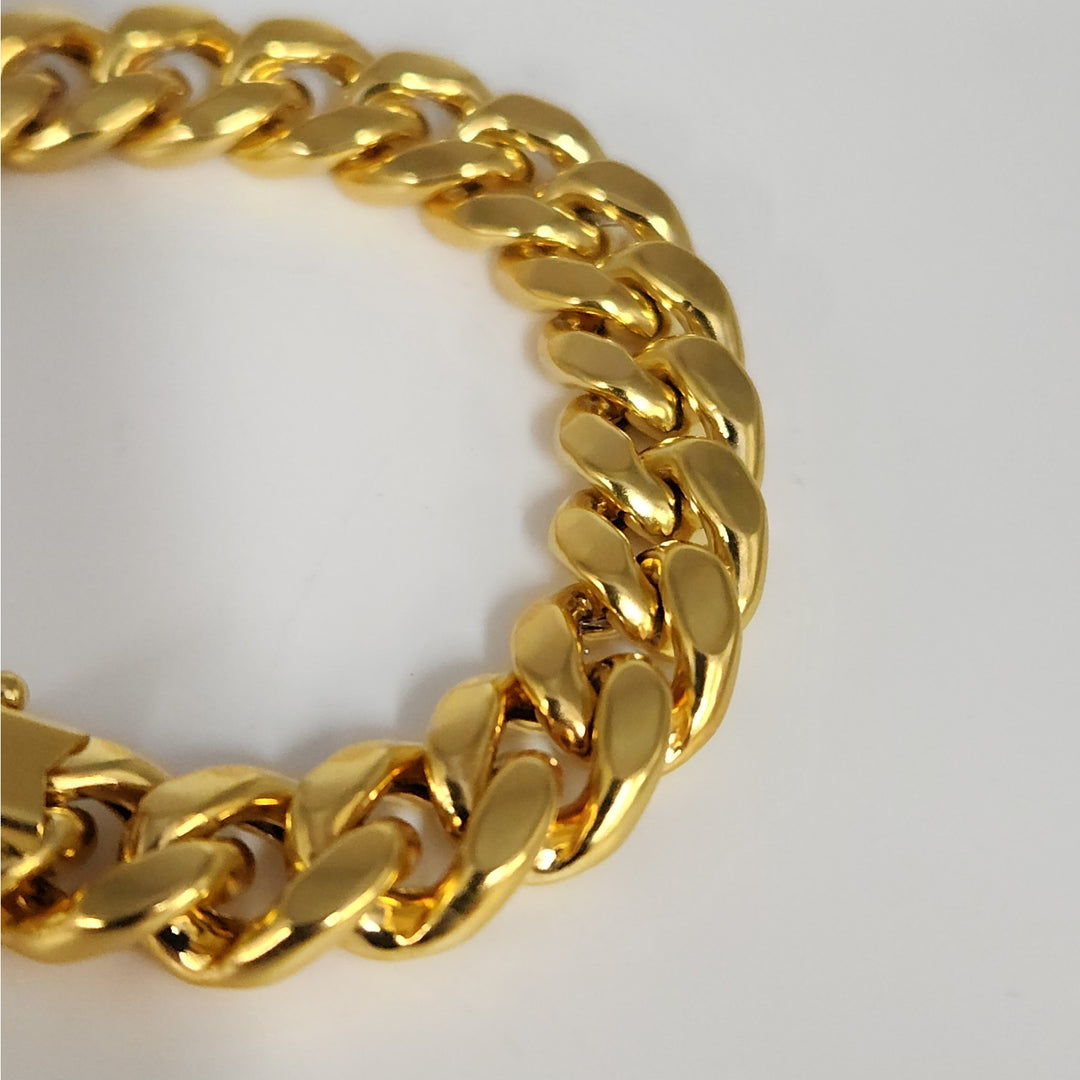 10k Yellow Gold Miami Cuban Link Bracelet 8"