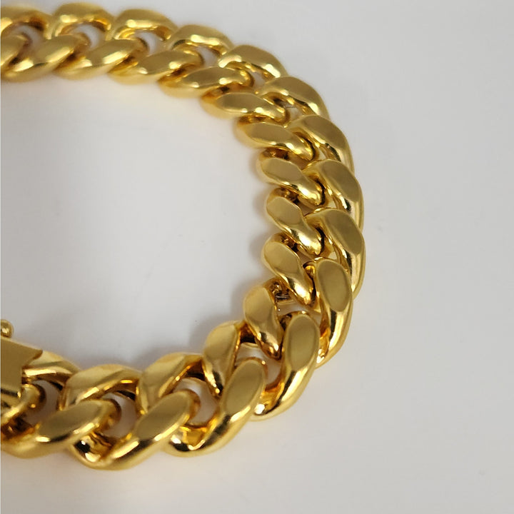 10k Yellow Gold Miami Cuban Link Bracelet 8"
