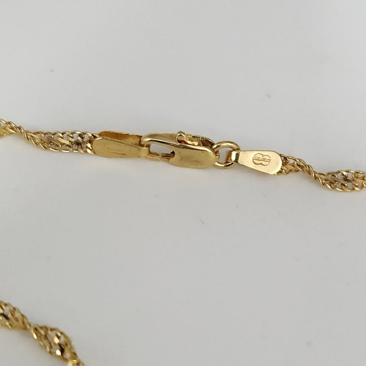 14k Yellow Gold Rope Chain Necklace 18"